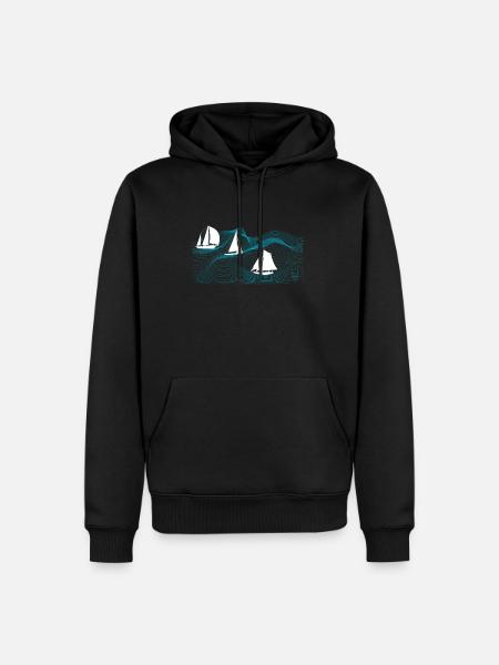 Segeln - Männer Premium Bio Hoodie - Schwarz