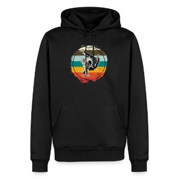 Judo rétro - Sweat à capuche Premium bio Homme - noir - Devant - Nico (187cm)