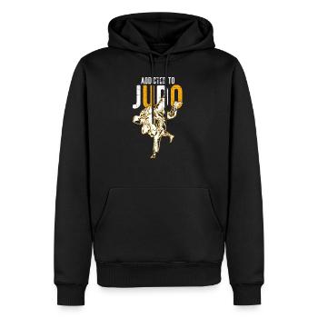 Sport de judo - Sweat à capuche Premium bio Homme - noir - Devant - Nico (187cm)