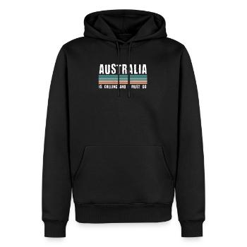 Australien - Männer Premium Bio Hoodie - Schwarz - Vorne - Nico (187cm)