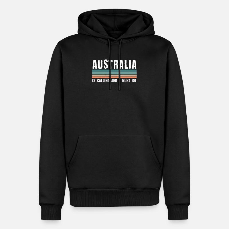 Australien - Männer Premium Bio Hoodie - Schwarz