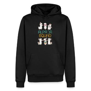 Alpaga lama - Sweat à capuche Premium bio Homme - noir - Devant - Nico (187cm)