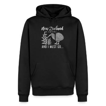 Neuseeland Kiwi - Männer Premium Bio Hoodie - Schwarz - Vorne - Nico (187cm)