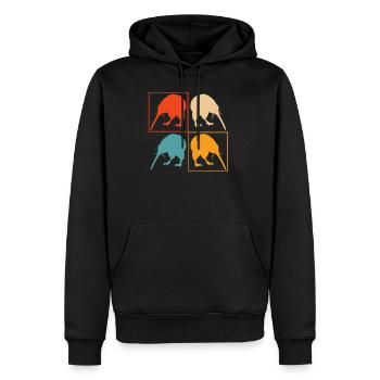 Neuseeland - Männer Premium Bio Hoodie - Schwarz - Vorne - Nico (187cm)