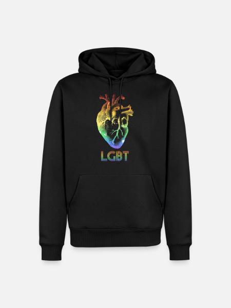 Human Heart Lgbt - Men’s Premium Organic Hoodie - black
