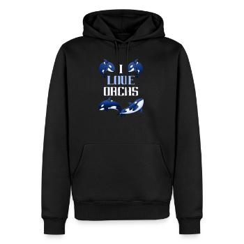 Orca - Sweat à capuche Premium bio Homme - noir - Devant - Nico (187cm)