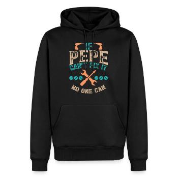 Wenn Pepe es nicht reparieren kann, kann es niemand - Männer Premium Bio Hoodie - Schwarz - Vorne - Nico (187cm)