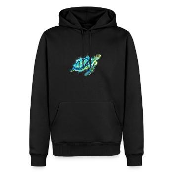 Tortue de mer - Sweat à capuche Premium bio Homme - noir - Devant - Nico (187cm)