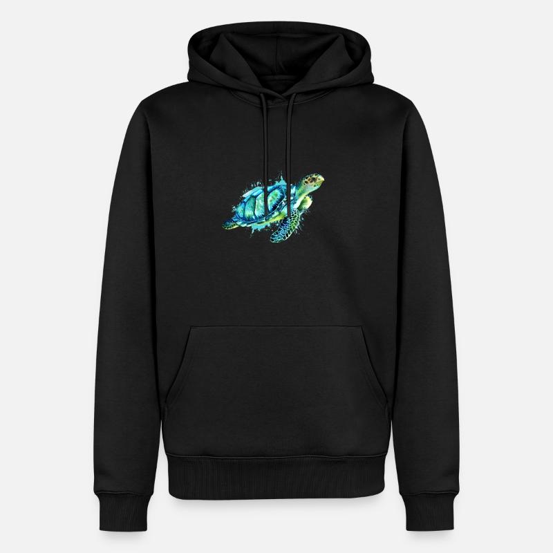 Tortue de mer - Sweat à capuche Premium bio Homme - noir