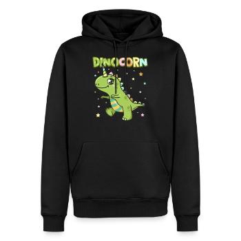 Netter Dinocorn Dinosaurier & Einhorn Unisaurier - Männer Premium Bio Hoodie - Schwarz - Vorne - Nico (187cm)