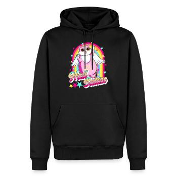 Cute Hail Satan Cat Rainbow Kitty Heavy Metal - Sweat à capuche Premium bio Homme - noir - Devant - Nico (187cm)