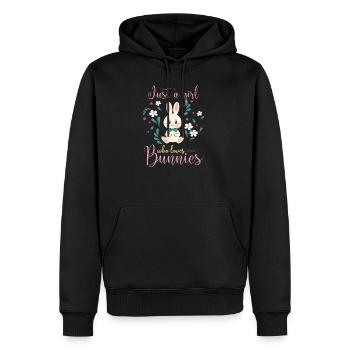 Hare - Men’s Premium Organic Hoodie - black - Front - Nico (187cm)