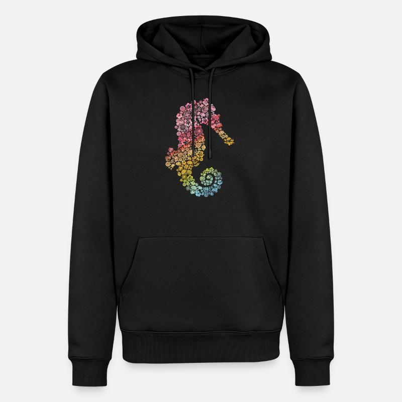 Seepferdchen - Männer Premium Bio Hoodie - Schwarz