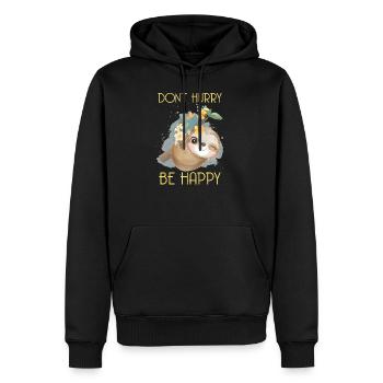 la paresse - Sweat à capuche Premium bio Homme - noir - Devant - Nico (187cm)