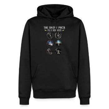 Das einzige Sixpack, das ich jemals brauchen werde - Männer Premium Bio Hoodie - Schwarz - Vorne - Nico (187cm)