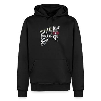 Zebra - Männer Premium Bio Hoodie - Schwarz - Vorne - Nico (187cm)