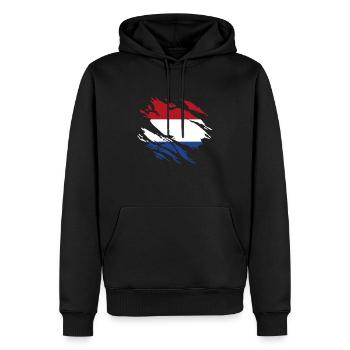 Niederlande Flagge - Männer Premium Bio Hoodie - Schwarz - Vorne - Nico (187cm)