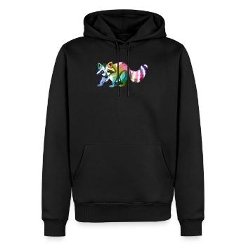 Waschbär Niedliches Tier - Männer Premium Bio Hoodie - Schwarz - Vorne - Nico (187cm)