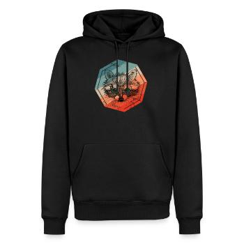 Waschbär Bär - Männer Premium Bio Hoodie - Schwarz - Vorne - Nico (187cm)