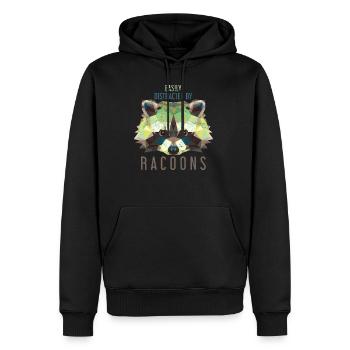 Waschbär Tier - Männer Premium Bio Hoodie - Schwarz - Vorne - Nico (187cm)