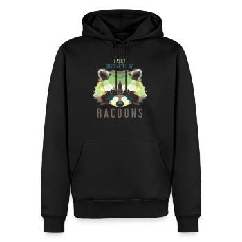Waschbär Kinder Bandit - Männer Premium Bio Hoodie - Schwarz - Vorne - Nico (187cm)