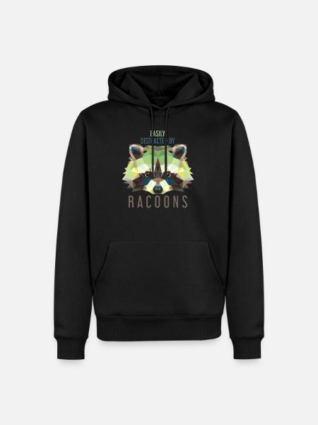 Waschbär Kinder Bandit - Männer Premium Bio Hoodie - Schwarz