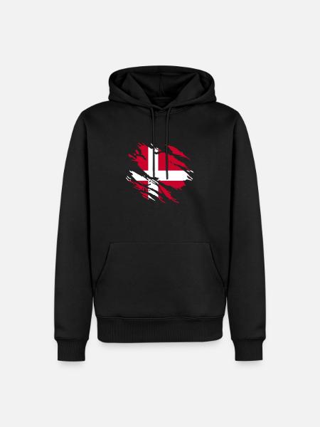 Dänemark Flagge - Männer Premium Bio Hoodie - Schwarz
