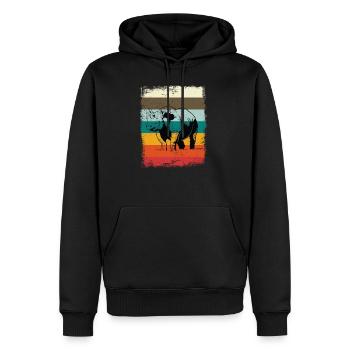 Retro rhino rhino - Men’s Premium Organic Hoodie - black - Front - Nico (187cm)