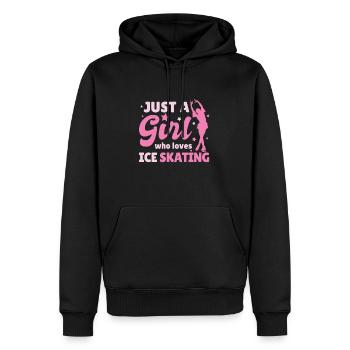Filles de patinage sur glace sports d'hiver - Sweat à capuche Premium bio Homme - noir - Devant - Nico (187cm)