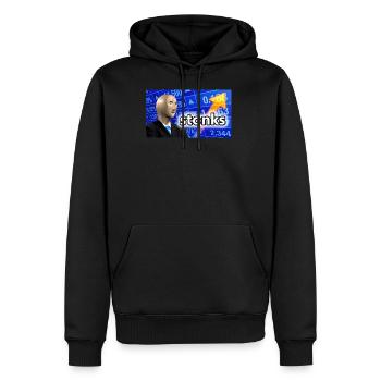 Stonks | Geschenk Meme Lustig Freunde Geschenkidee - Männer Premium Bio Hoodie - Schwarz - Vorne - Nico (187cm)