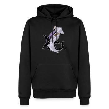 Hai Raubfisch Meerestier Haifisch Hammer Hai Motiv - Männer Premium Bio Hoodie - Schwarz - Vorne - Nico (187cm)