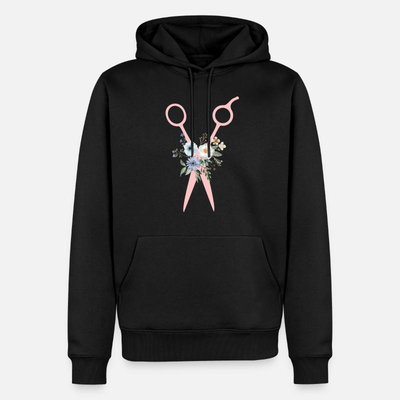 Scherenblumen - Männer Premium Bio Hoodie - Schwarz