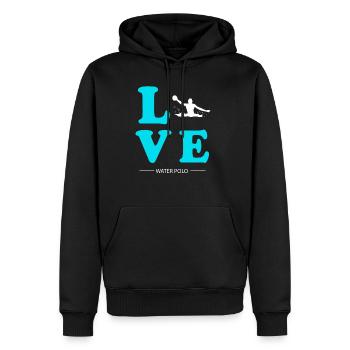 WATER POLO LOVE - Männer Premium Bio Hoodie - Schwarz - Vorne - Nico (187cm)