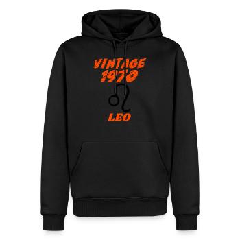 Vintage anniversaire 1970 1970 Vintage Vintage - Sweat à capuche Premium bio Homme - noir - Devant - Nico (187cm)