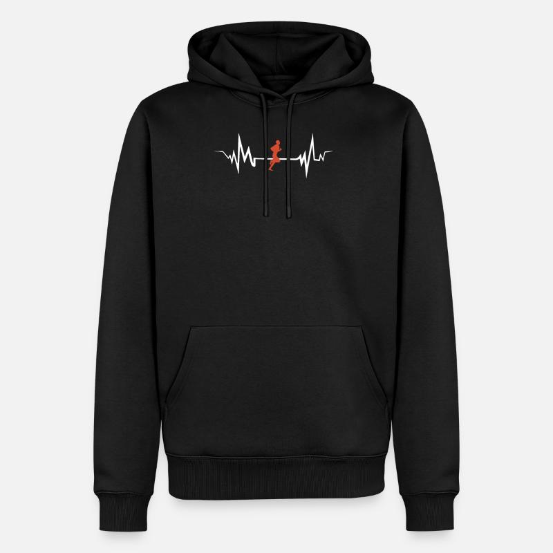 marathon - Männer Premium Bio Hoodie - Schwarz