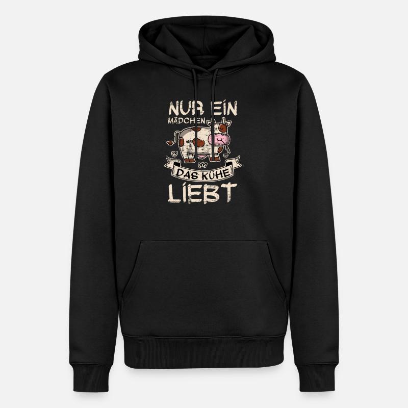 Kuh - Männer Premium Bio Hoodie - Schwarz
