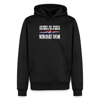 Kroatien - Männer Premium Bio Hoodie - Schwarz - Vorne - Nico (187cm)