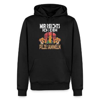 Pilzsammler Pilsjäger Pilsejäger Pilzsaison Herbst - Männer Premium Bio Hoodie - Schwarz - Vorne - Nico (187cm)