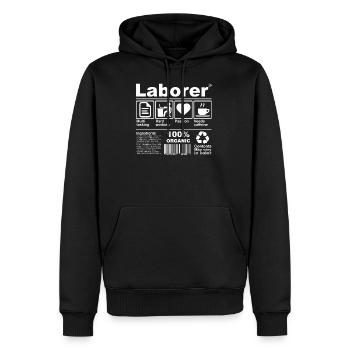 Laborer - Männer Premium Bio Hoodie - Schwarz - Vorne - Nico (187cm)