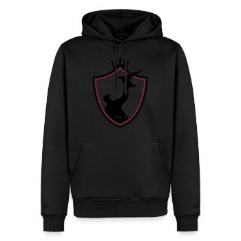 fauconnerie blason chasse au faucon - Sweat à capuche Premium bio Homme - noir - Devant - Nico (187cm)