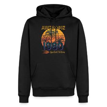 Génial depuis septembre 1980 Édition limitée - Sweat à capuche Premium bio Homme - noir - Devant - Nico (187cm)
