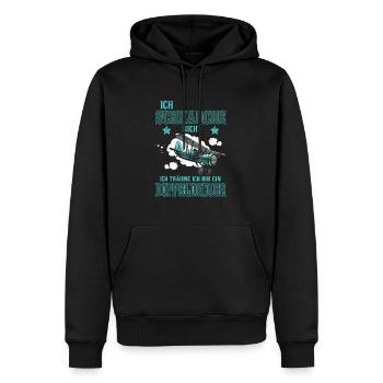 Ich Schnarche Nicht. Träume Bin ein Doppeldecker - Männer Premium Bio Hoodie - Schwarz - Vorne - Nico (187cm)