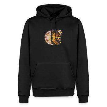Time Flies Schmetterling Uhr Uhrzeit Entomologe - Männer Premium Bio Hoodie - Schwarz - Vorne - Nico (187cm)