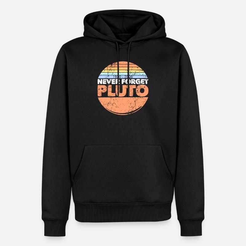 never forget pluto - Männer Premium Bio Hoodie - Schwarz