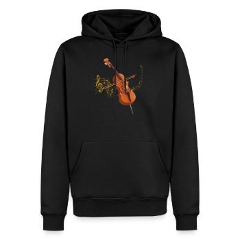 violoncelle - Sweat à capuche Premium bio Homme - noir - Devant - Nico (187cm)
