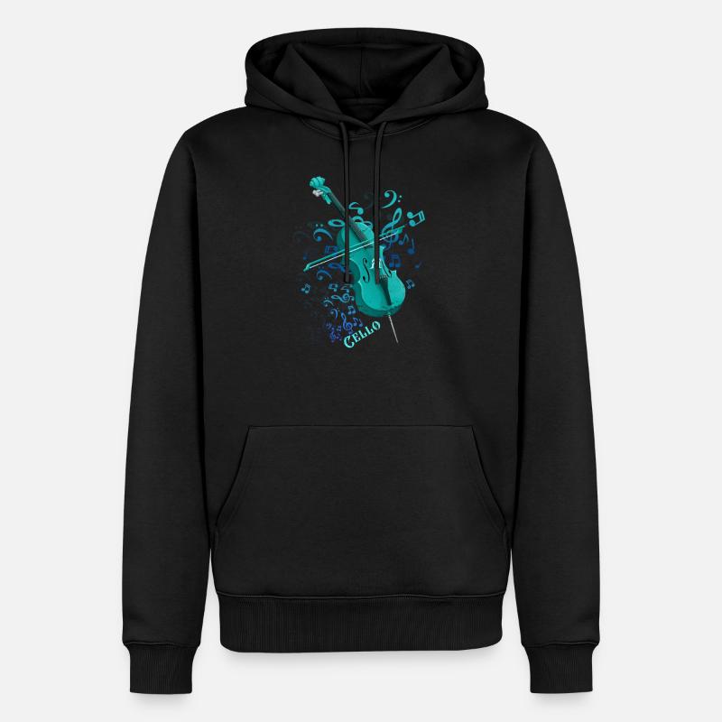 Cello Violine - Männer Premium Bio Hoodie - Schwarz