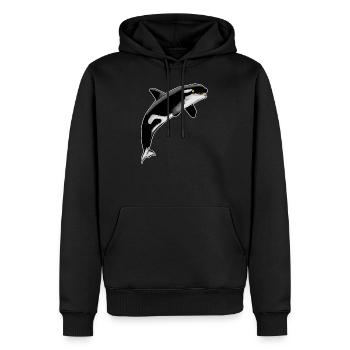 Orque épaulard espèces de baleines mammifères marins - Sweat à capuche Premium bio Homme - noir - Devant - Nico (187cm)
