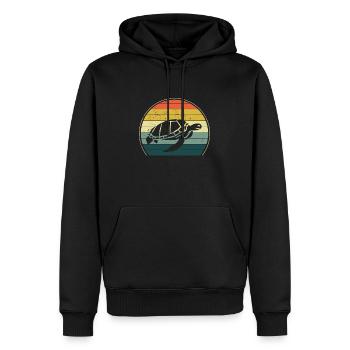 tortue - Sweat à capuche Premium bio Homme - noir - Devant - Nico (187cm)