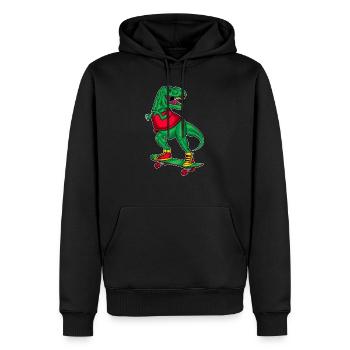 Skater Dino Skatboarder Skateboard Skaten Dinosaur - Männer Premium Bio Hoodie - Schwarz - Vorne - Nico (187cm)