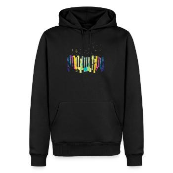 Piano Musiciens - Sweat à capuche Premium bio Homme - noir - Devant - Nico (187cm)